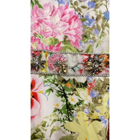 Mac Duggal Floral Beaded Flutter Sleeve Formal Gown Long Maxi Dress NWT Size 4 - Picture 6 of 8